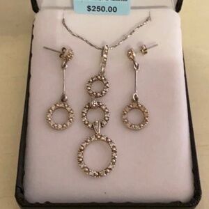 Kay’s Jewelers white gold & diamond necklace & earrings set